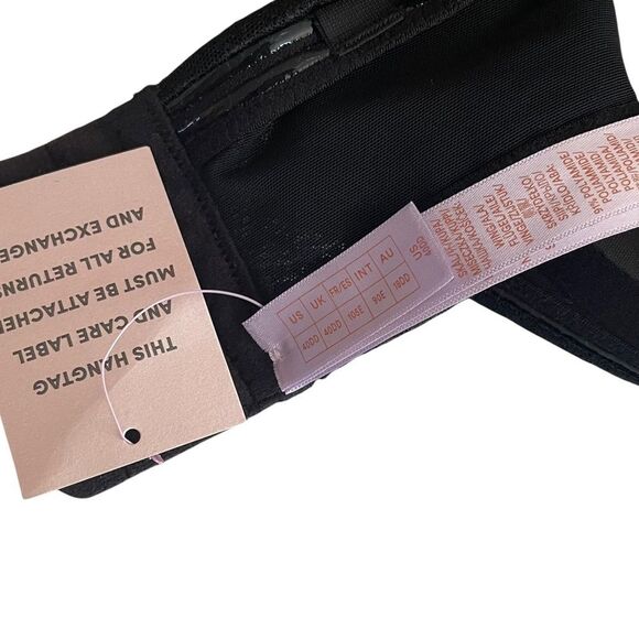 SAVAGE X Fenty Snake Lace T-Shirt Bra Black Caviar Size 40DD - Picture 5 of 8